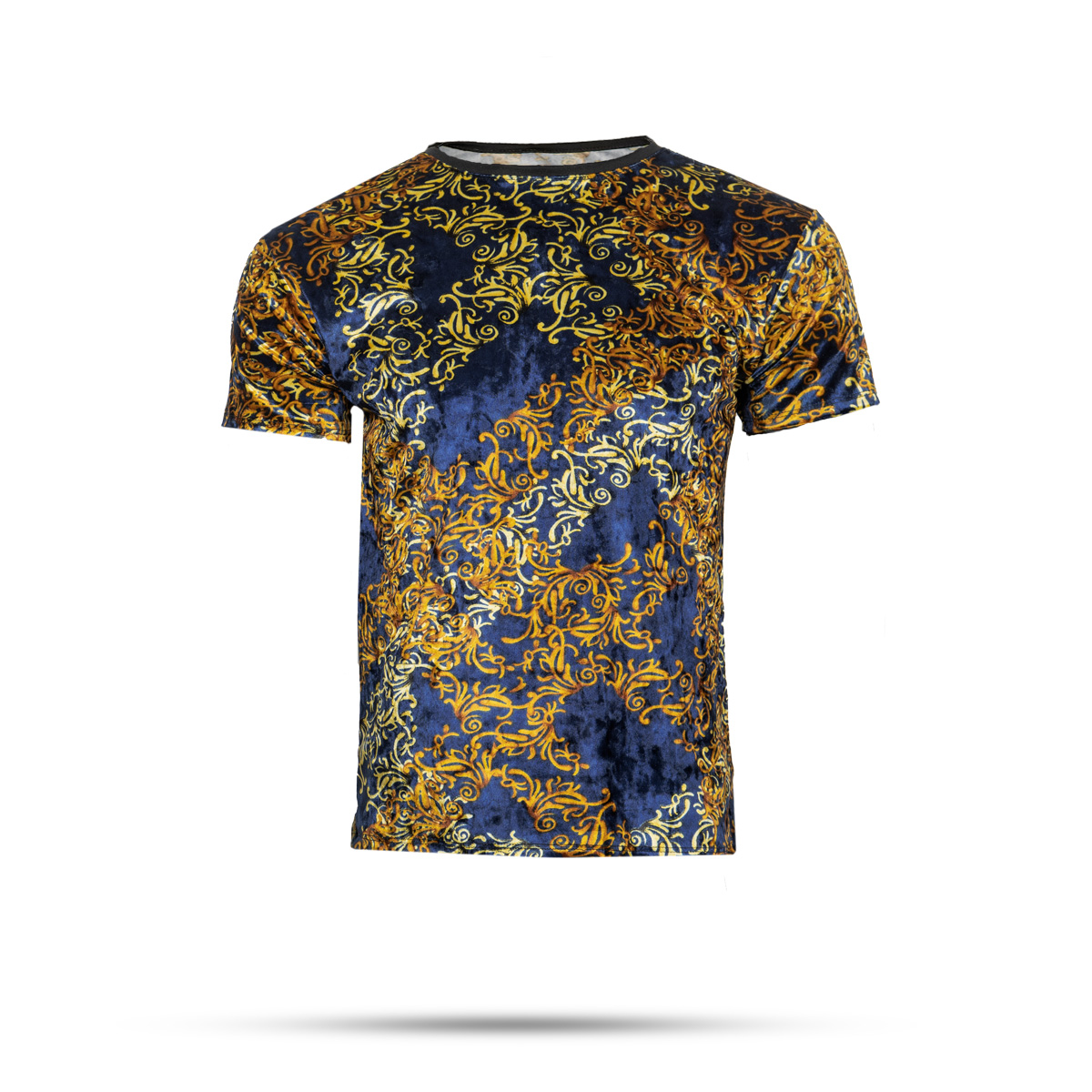 تیشرت مخمل مردانه سرمه ای مدل malek