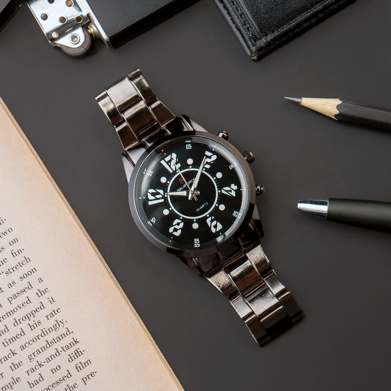 ساعت مردانه مشکی مدل Quartz