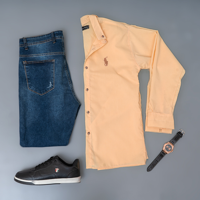 پیراهن مردانه نارنجی مدل VQ