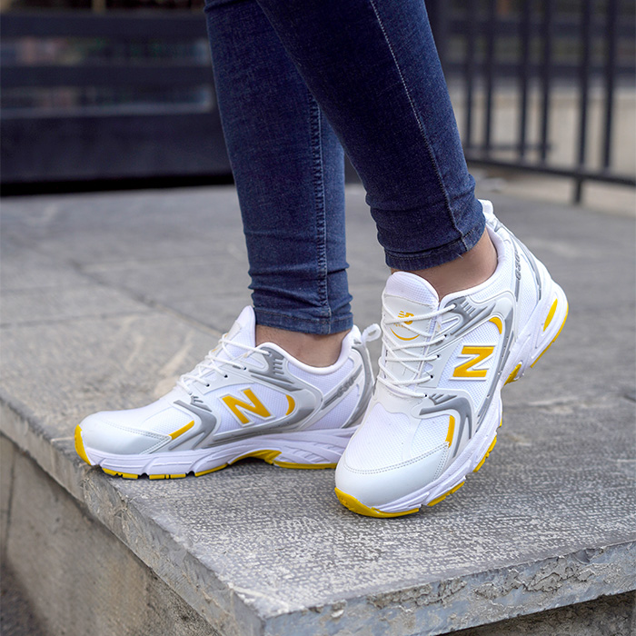 کفش ورزشی مردانه نیوبالانس سفید زردمدل TAKO