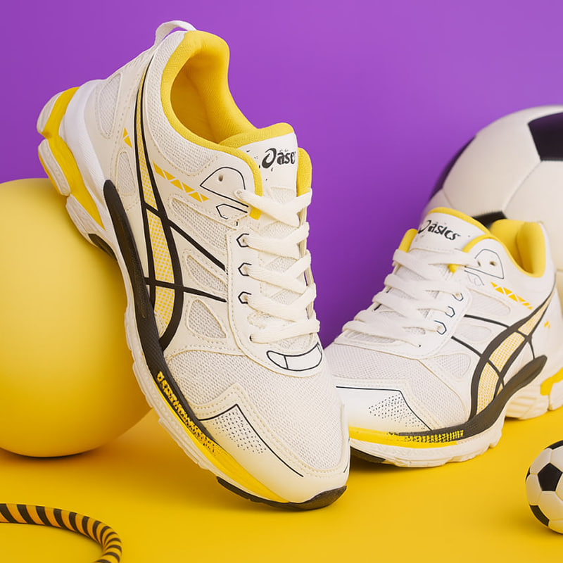 کفش ورزشی مردانه سفید زرد مدلRadman