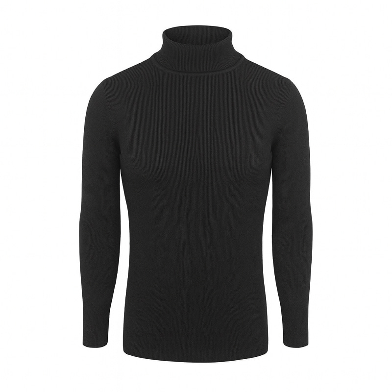 پلیور بافت یقه اسکی مردانه مدل Ersan رنگ مشکی