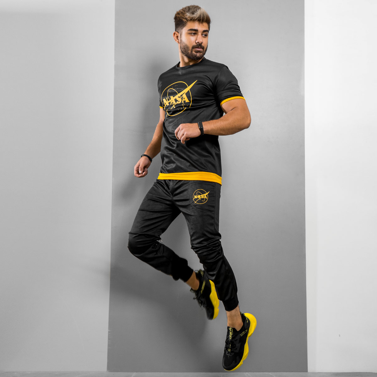 ست تیشرت شلوار Nasaمردانه مدلIkat