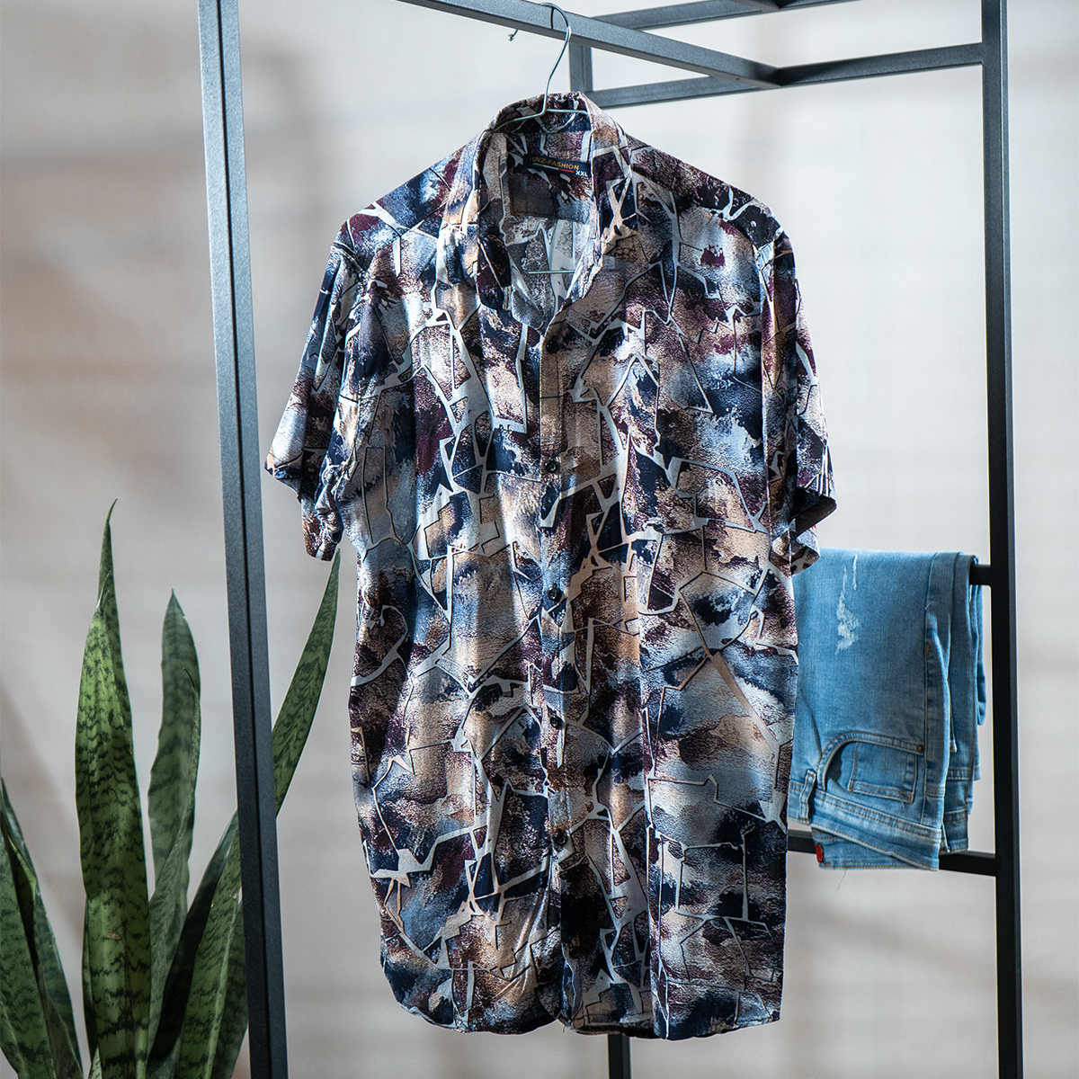 پیراهن هاوایی مردانه مدل Marble